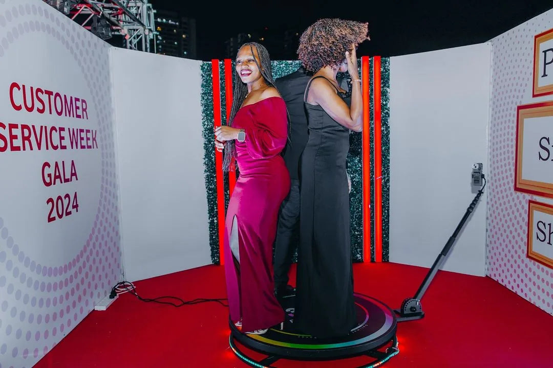 Smart 360 photo booth setup at a customer event
