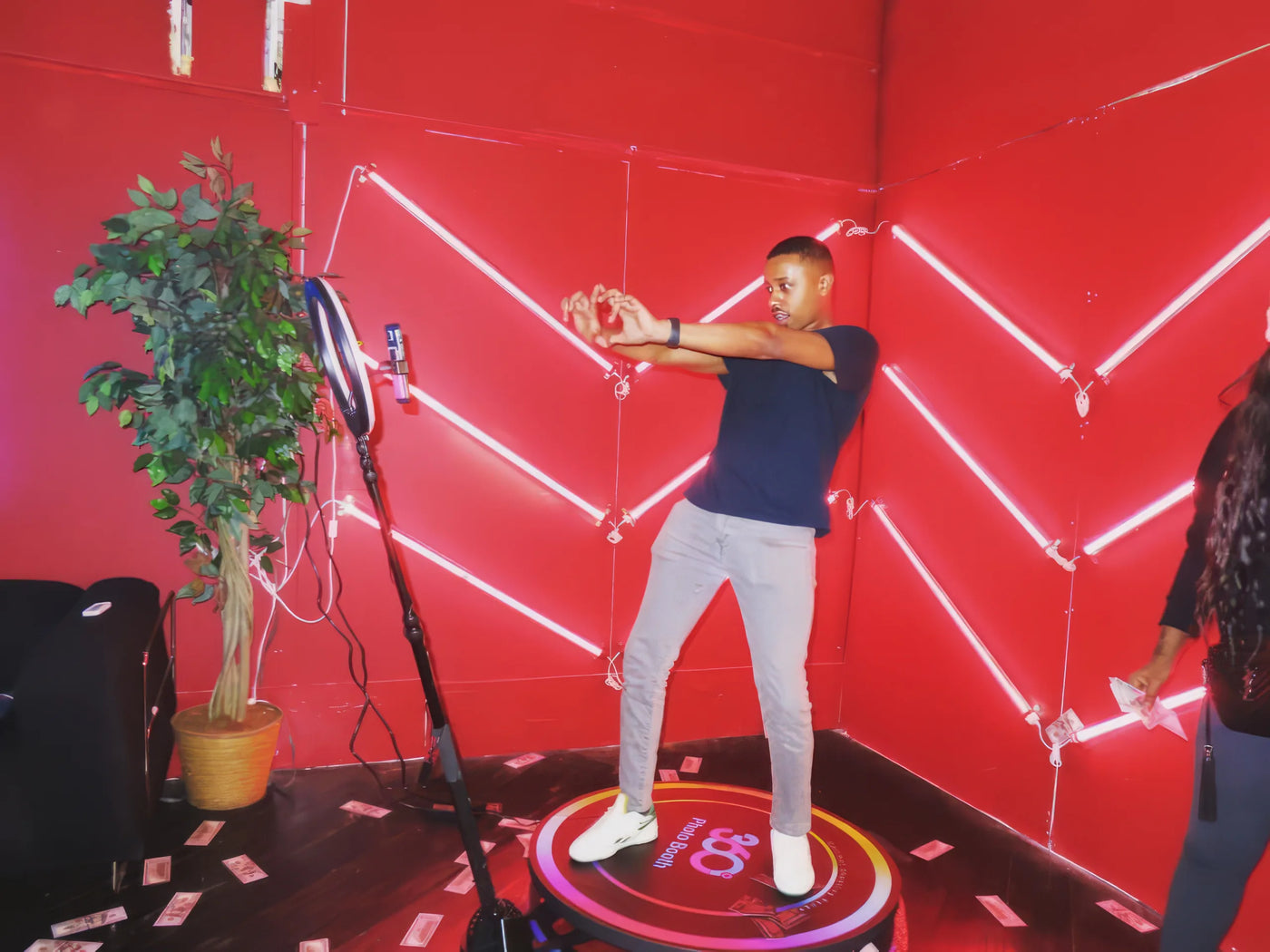 Smart 360 photo booth setup at a customer event