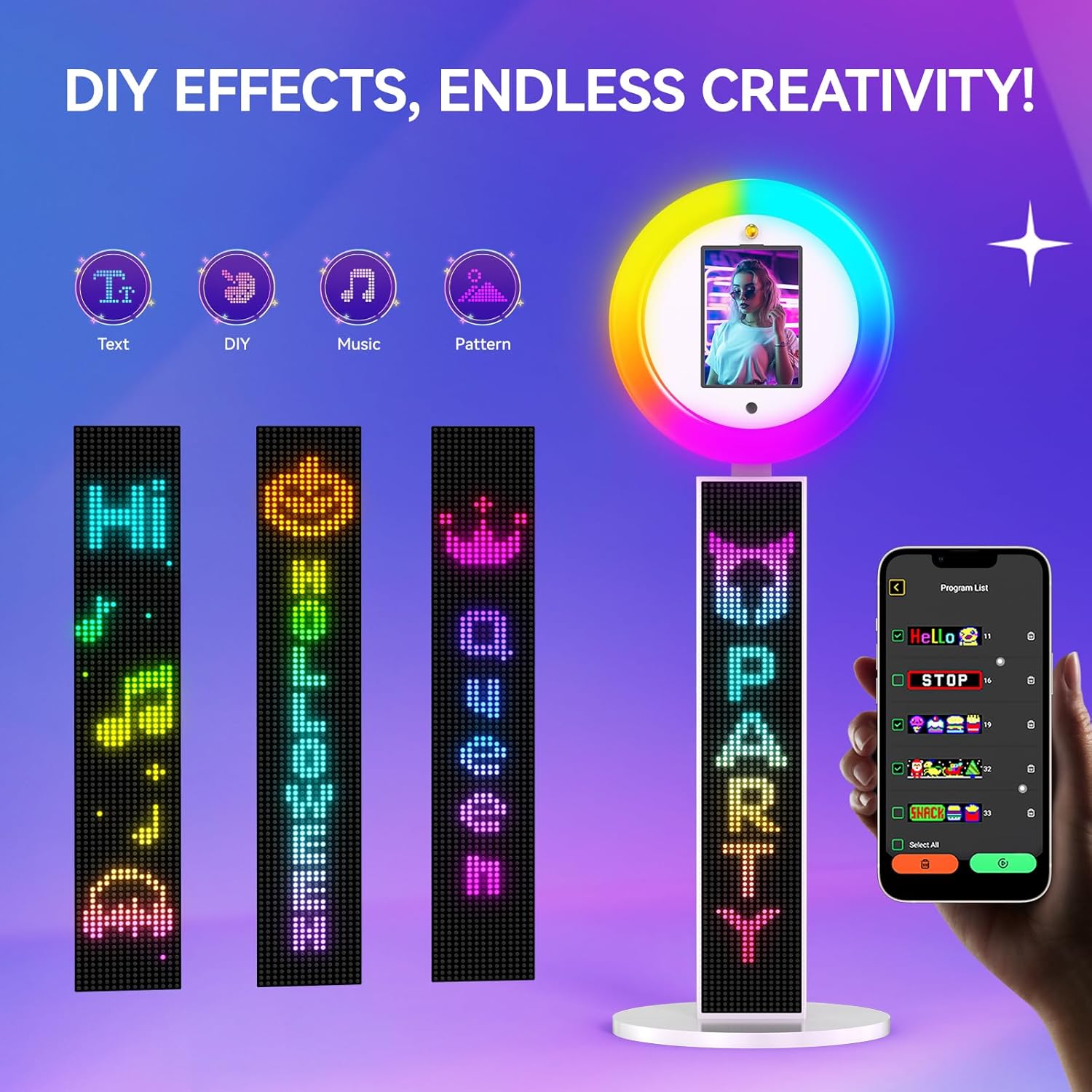Led Ring Pattern Photo Booth LED iPad Photo Booth – DIY Display, Ring Light, Free App | CyraTok ...