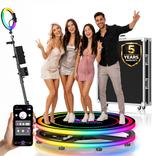 Spin Metal Dual-Light 360 Photo Booth, 39.4"