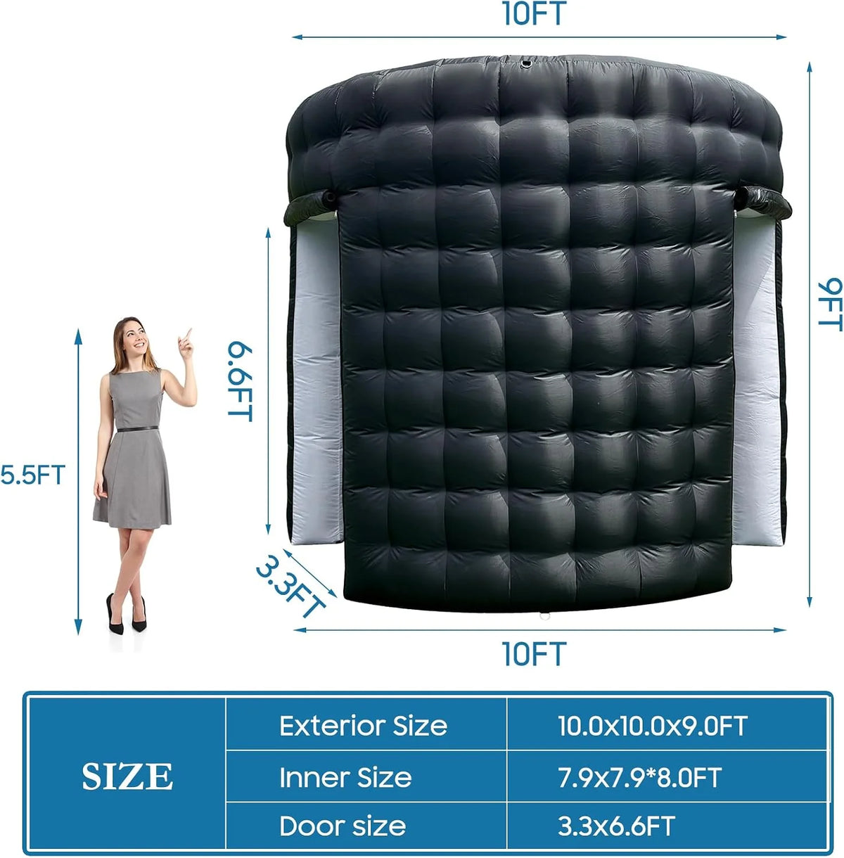 Black Glow external and internal dimensions