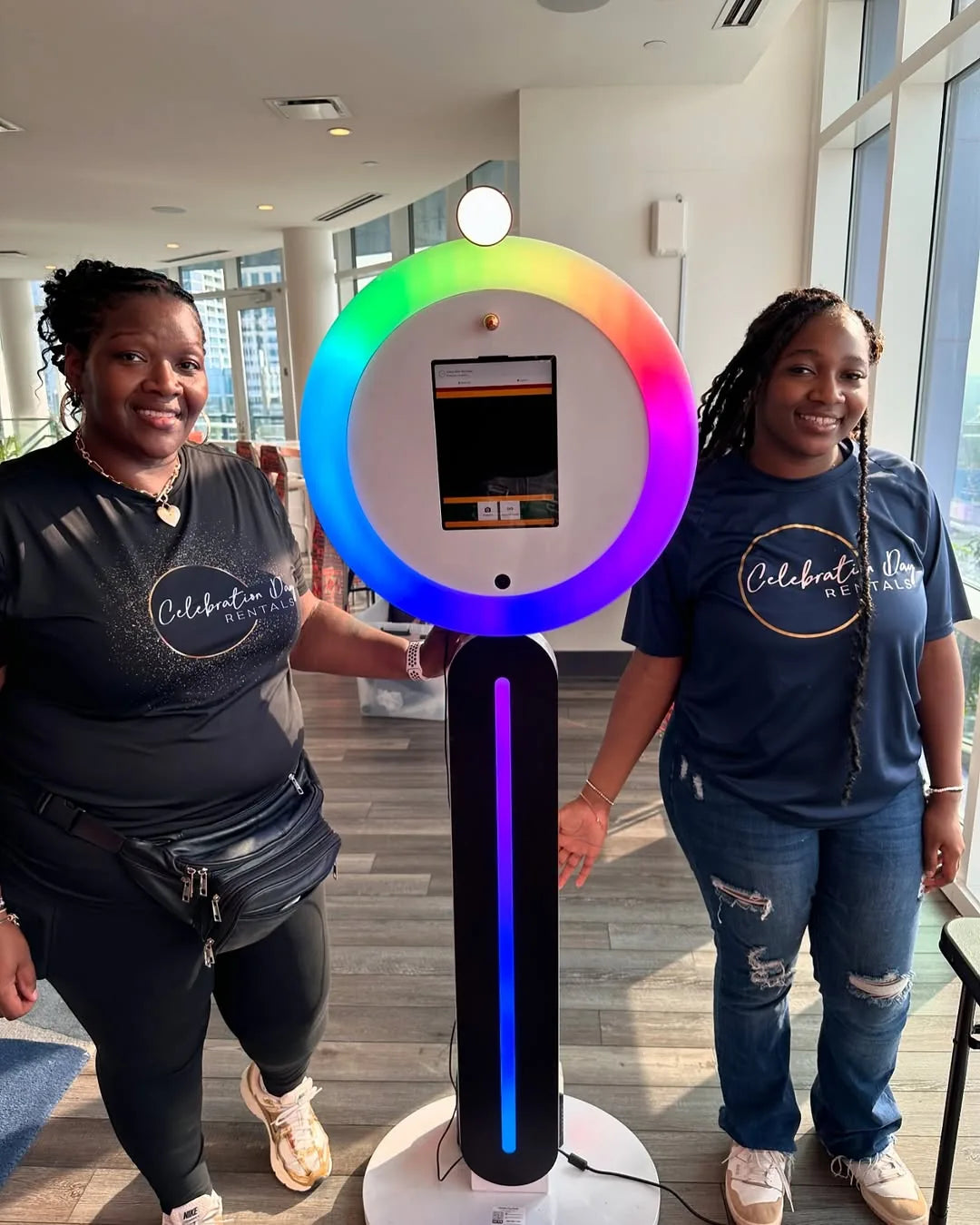 Smart 360 photo booth setup at a customer event