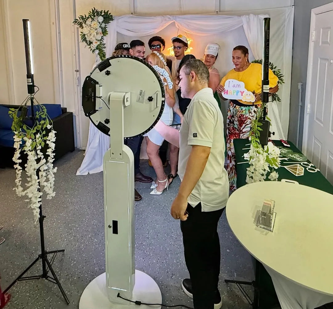 Smart 360 photo booth setup at a customer event