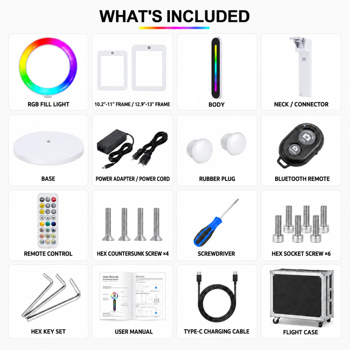 What is included with Luma Arc iPad Photo Booth with Flight Case