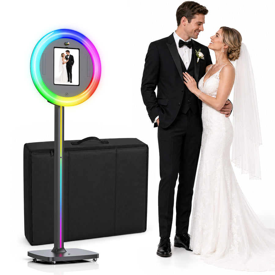Luma Line iPad photo booth with protective carrying case for weddings and events