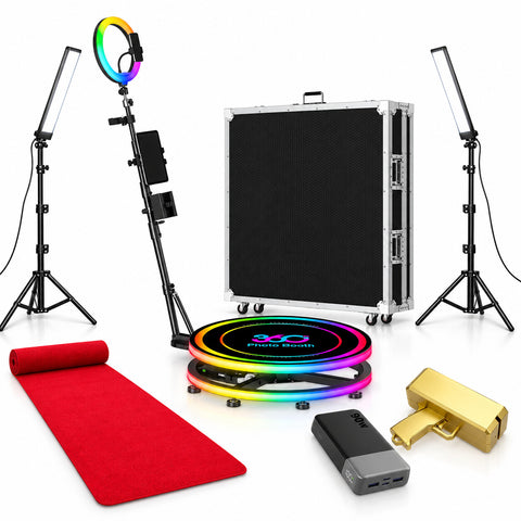 Spin Metal Dual-Light 360 Photo Booth Package