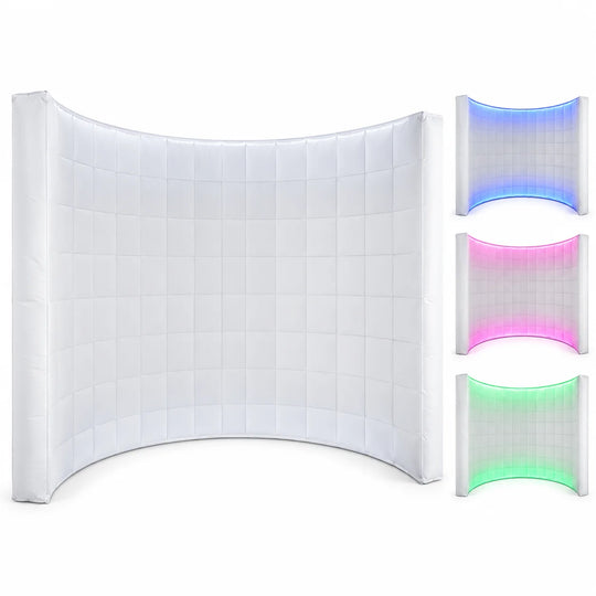 White Glow wall backdrop with LED lighting examples