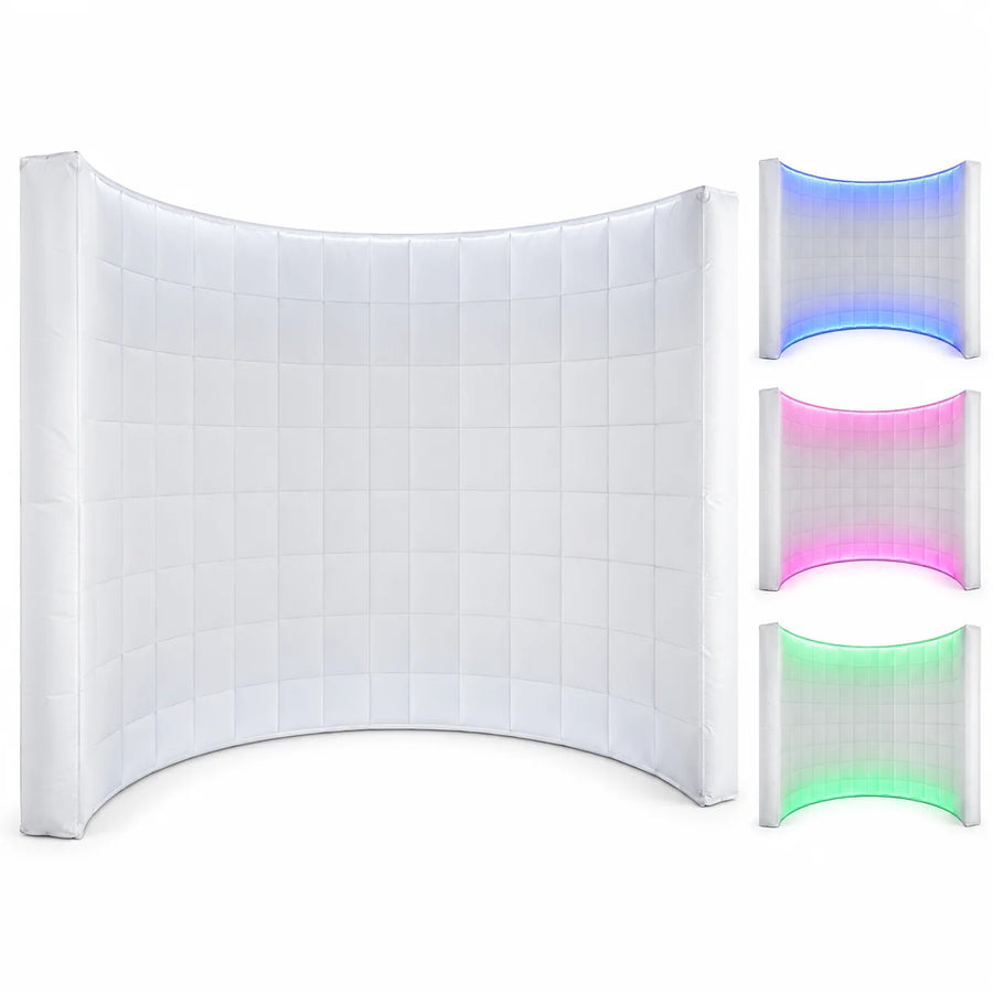 White Glow wall backdrop with LED lighting examples